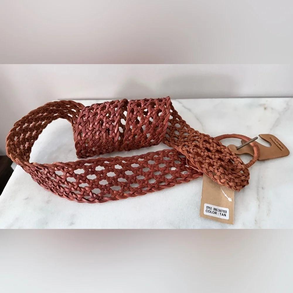 Women's Brown Woven Belt